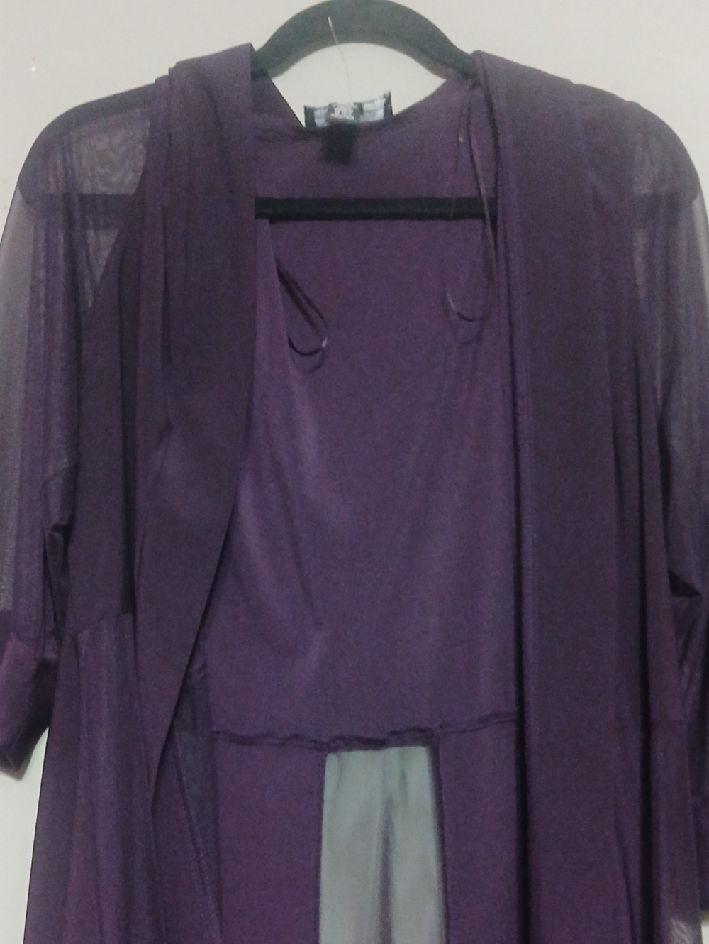 Purple Embellished Neck Sleeveless Dress with Matching Jacket - Picture 3 of 12